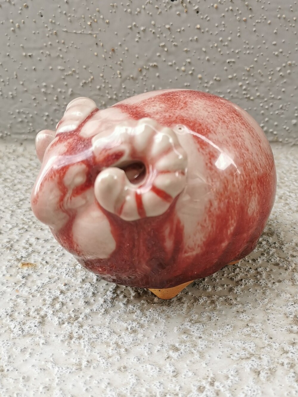 Vintage Mid-Century Glazed Ceramic Ram Figurine